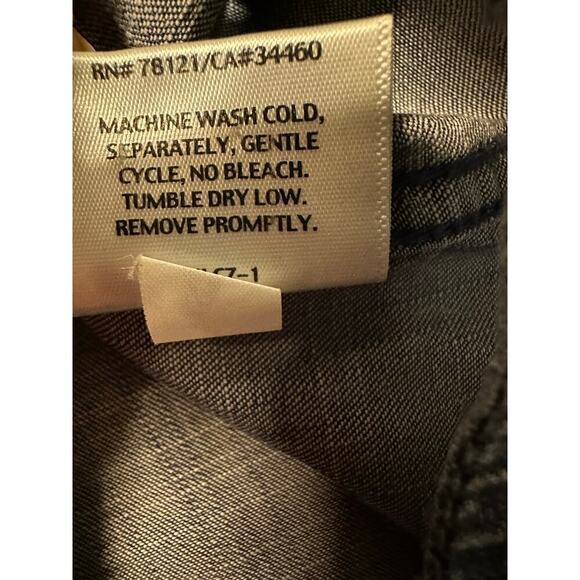 Eileen Fisher Denim Button Down Women PM Petite Medium Minimalist Western Aztec - Picture 8 of 8